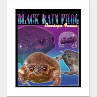 Black rain frog fan t-shirt retro style Posters and Art